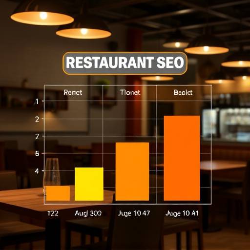 Diagram der illustrerer en forbedring i søgemaskineplaceringer for en restaurant efter en SEO-indsats.